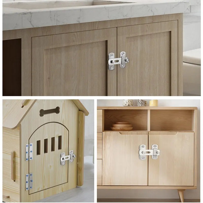 Sliding Barn Door Latch – Heavy Duty Right Angle Hook & Eye Lock for Doors, Gates & Cabinets