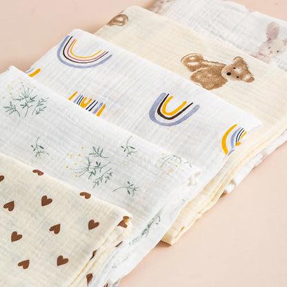 Cotton Muslin Baby Swaddle Blanket – 100 x 100cm Newborn Receiving Blanket