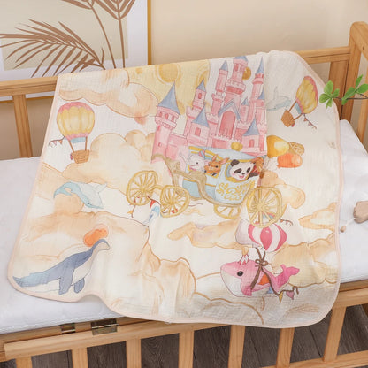 Pure Cotton Muslin Baby Bath Towel & Swaddle Blanket – Soft Newborn Gauze Wrap