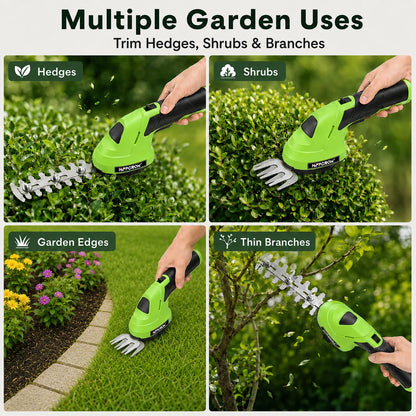 2-in-1 Cordless Hedge Trimmer & Grass Shears – Rechargeable 7.2V Garden Trimmer
