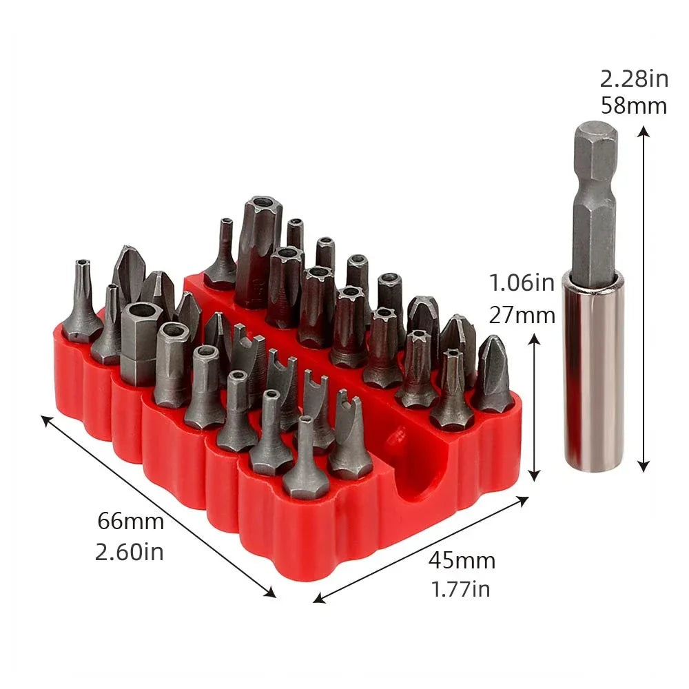 Tamper-Proof Security Bit Set with Holder (33pcs)