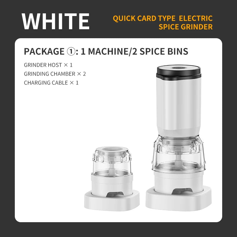USB Rechargeable Electric Salt & Pepper Grinder – Adjustable Ceramic Spice Mill