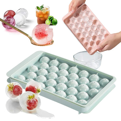 33-Cavity Round Ice Ball Maker – BPA-Free Sphere Ice Cube Tray