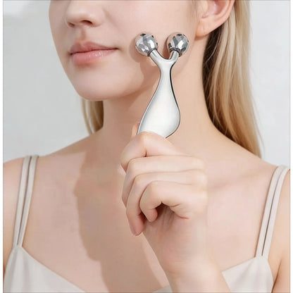 2-in-1 Facial Massager & Gua Sha Tool – Cooling Face Roller for Face, Neck & Body