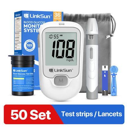 LinkSun G-425-1 Blood Glucose Meter Kit – Digital Glucometer with Test Strips & Lancets