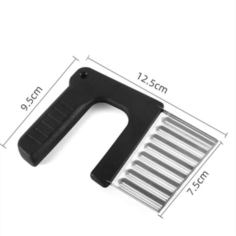 Stainless Steel Crinkle Cutter – Wavy Vegetable, Fruit & French Fry Slicer