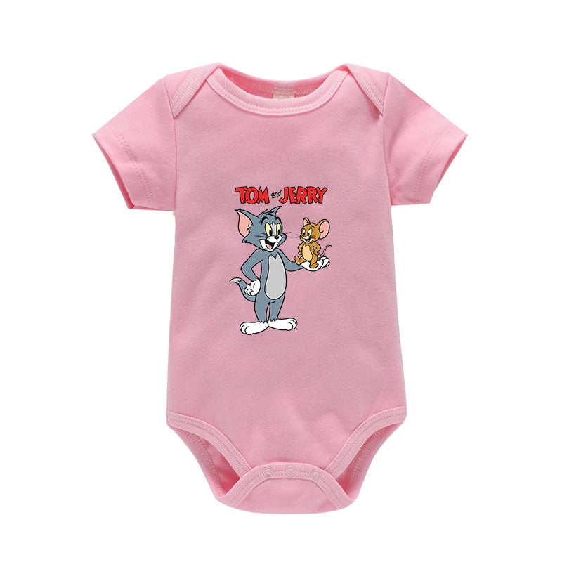 Tom & Jerry Baby Bodysuit – Cotton Short Sleeve Romper 0–24 Months