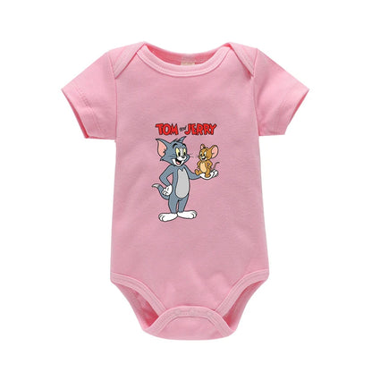 Tom & Jerry Baby Bodysuit – Cotton Short Sleeve Romper 0–24 Months