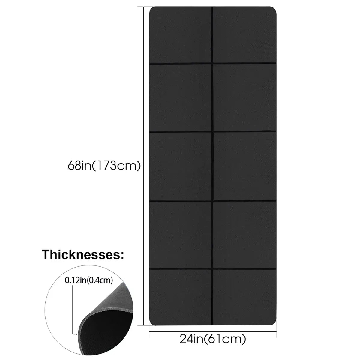EVA Yoga Mat – 4mm Lightweight Exercise, Pilates & Fitness Mat (173 × 61cm)