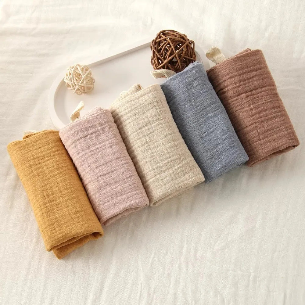 6-Layer Cotton Baby Washcloths – Soft Muslin Burp Cloths & Face Towels (3 or 5 Pack)