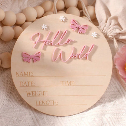 Hello World Newborn Name Sign
