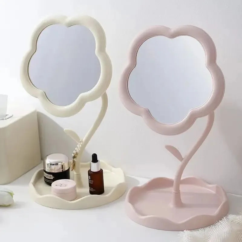 Flower Vanity Mirror – Decorative Desktop Makeup Mirror for Bedroom & Dressing Table