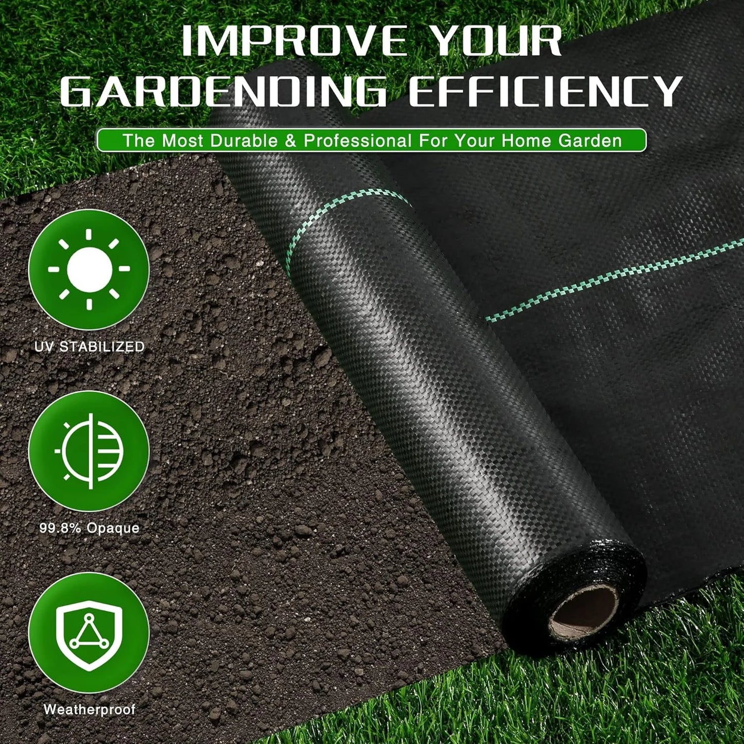 Heavy Duty Weed Mat – Garden Weed Control Landscape Cloth