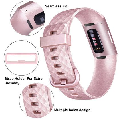 Fitbit Charge 3/3SE/4 Silicone Replacement Band (available in 2 sizes & 14 colours)