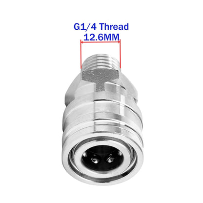 High Pressure Washer Quick Connect Plug & Coupler – Stainless Steel M14, M22 &amp; G1/4 Adapters