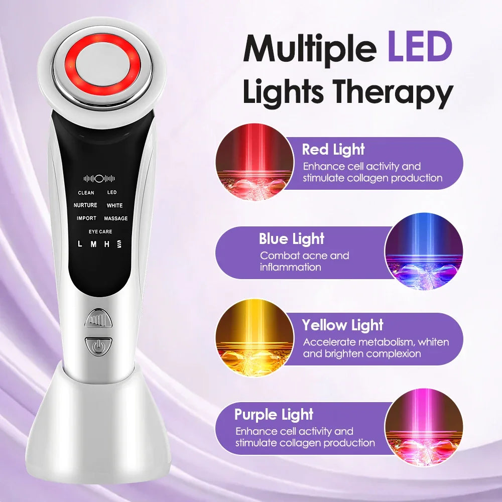 EMS Face Lifting Device – LED Therapy & Hot Compress Massager