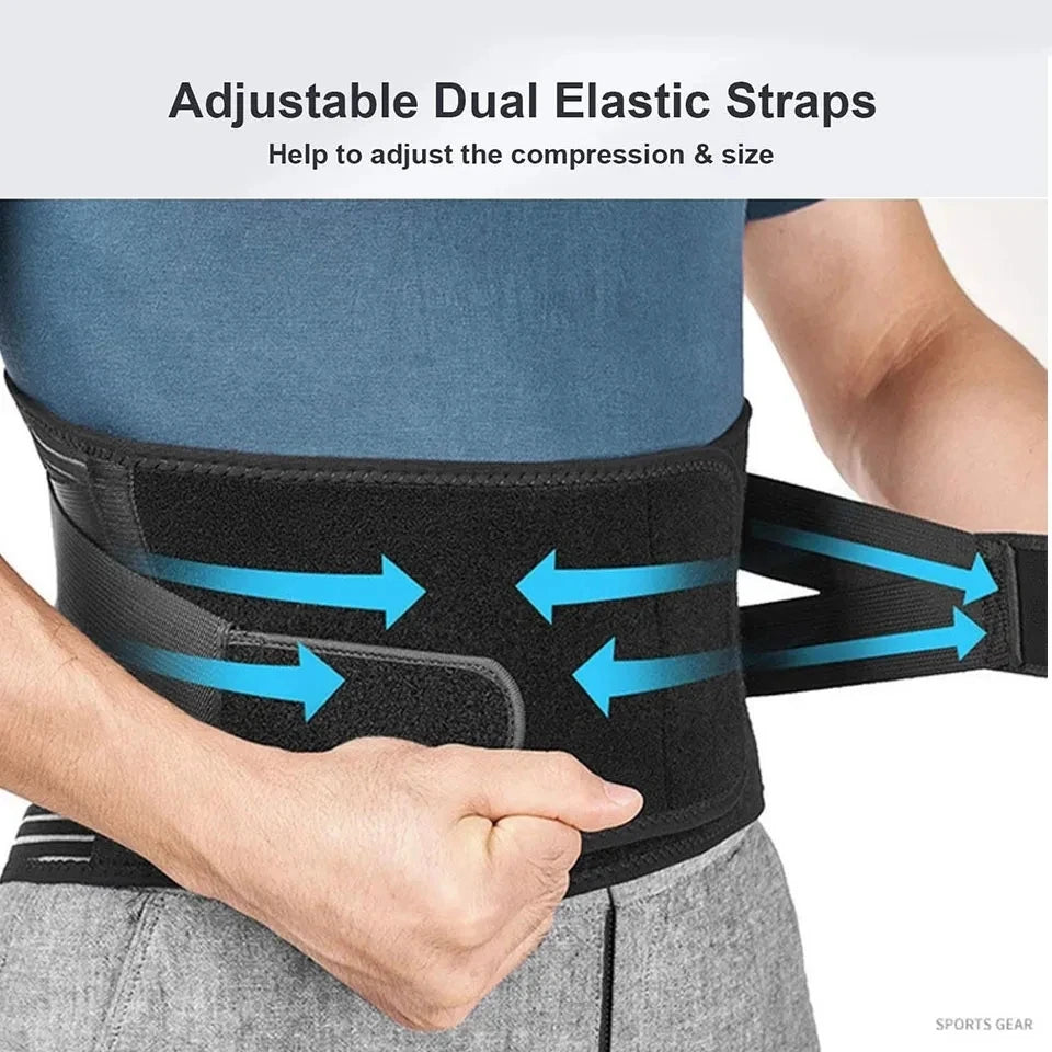Adjustable Lumbar Support Belt – Double Pull Waist & Back Support Brace