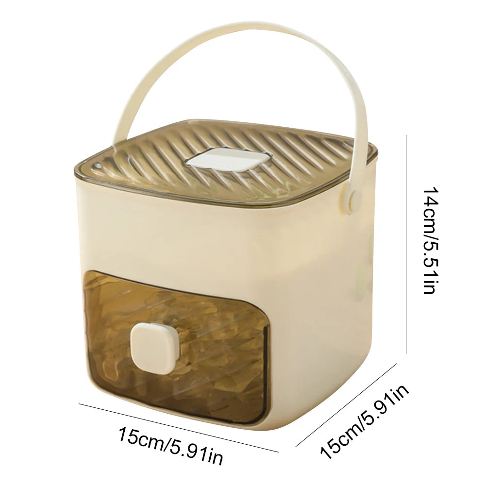 Portable Ice Maker with Handle – Compact Ice Cube Maker with Storage Drawer