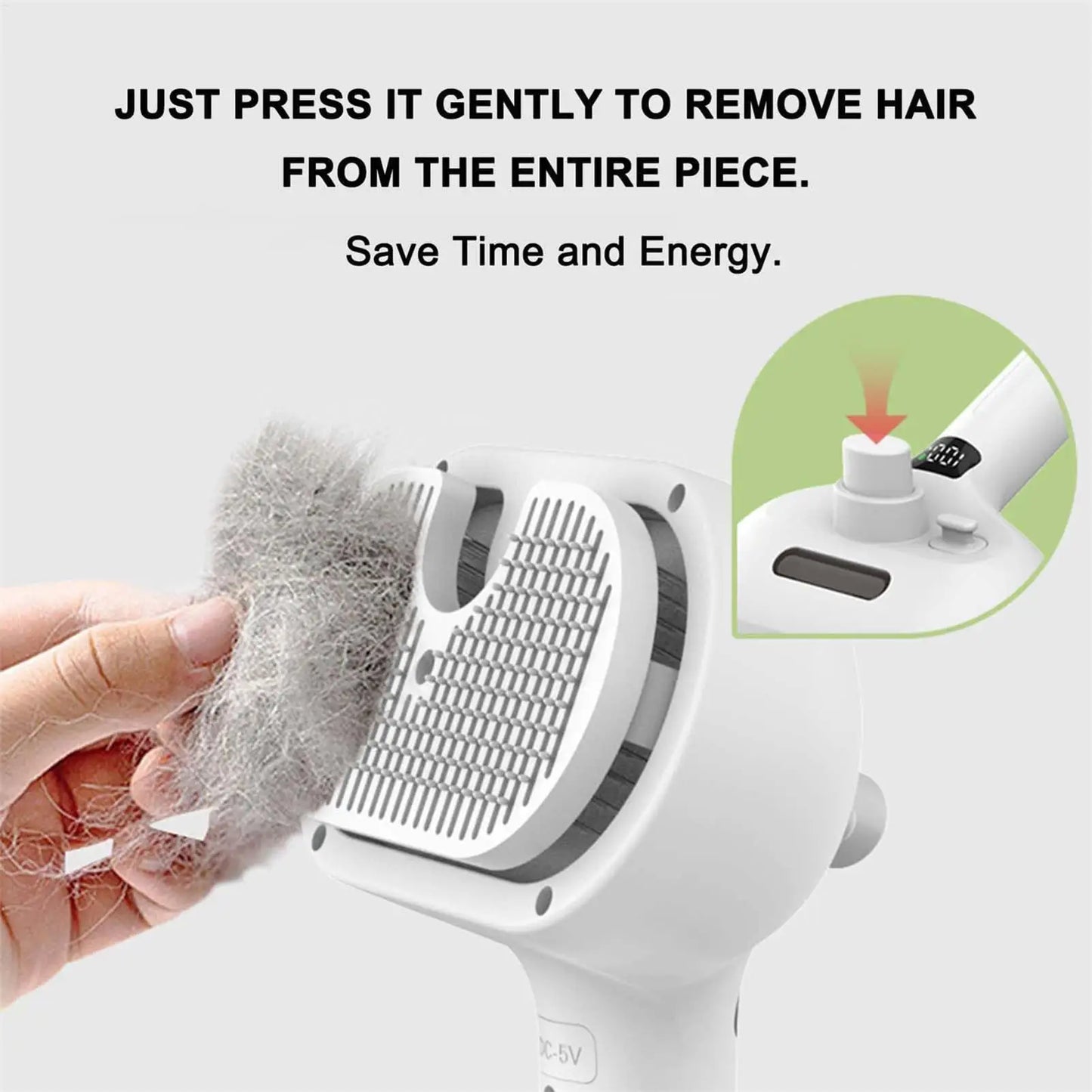 Electric Steam Pet Brush – 3-in-1 Grooming Tool for Dogs & Cats