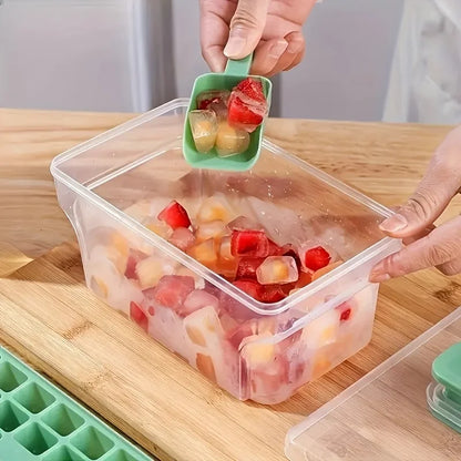 68-Cube Ice Cube Tray with Lid & Storage Bin – Easy Release Ice Maker
