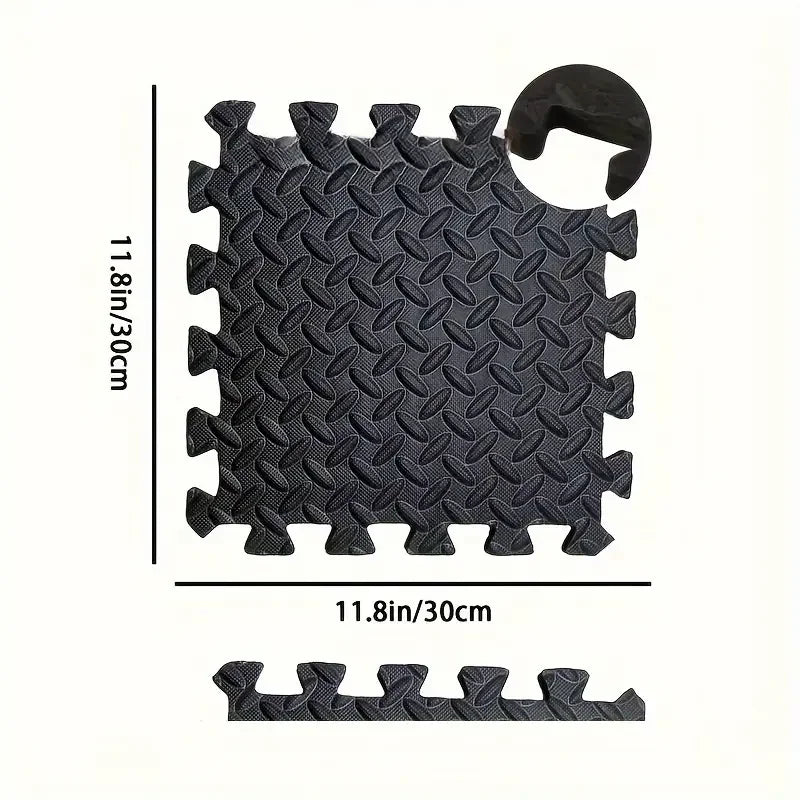 16-Piece EVA Interlocking Gym Floor Mats – 30 × 30cm Non-Slip Exercise & Equipment Protection Tiles