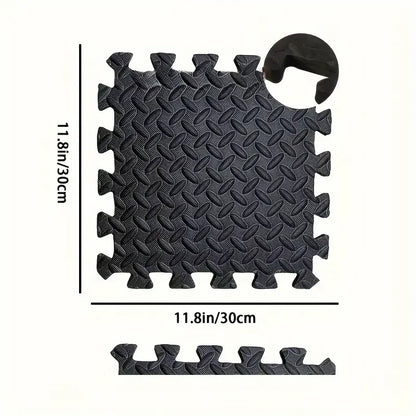 16-Piece EVA Interlocking Gym Floor Mats – 30 × 30cm Non-Slip Exercise & Equipment Protection Tiles