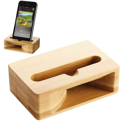 Wooden Phone Stand with Passive Speaker Amplifier