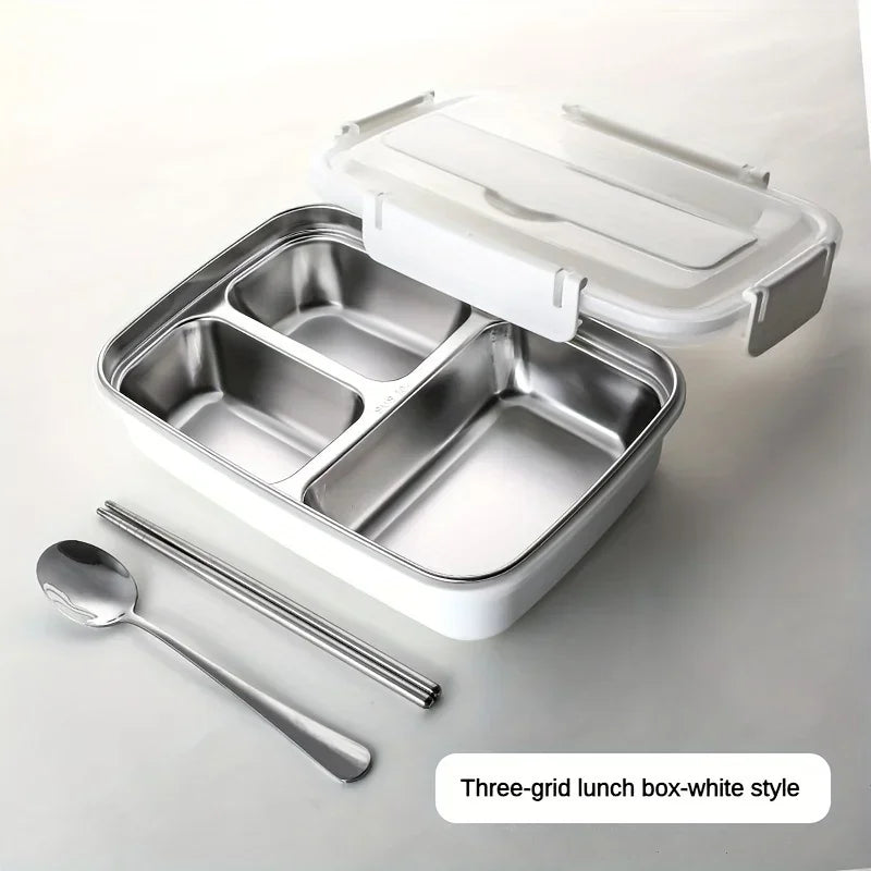 Stainless Steel Bento Lunch Box – 3 Compartment Food Container
