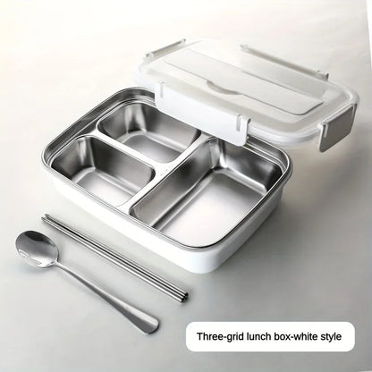 Stainless Steel Bento Lunch Box – 3 Compartment Food Container