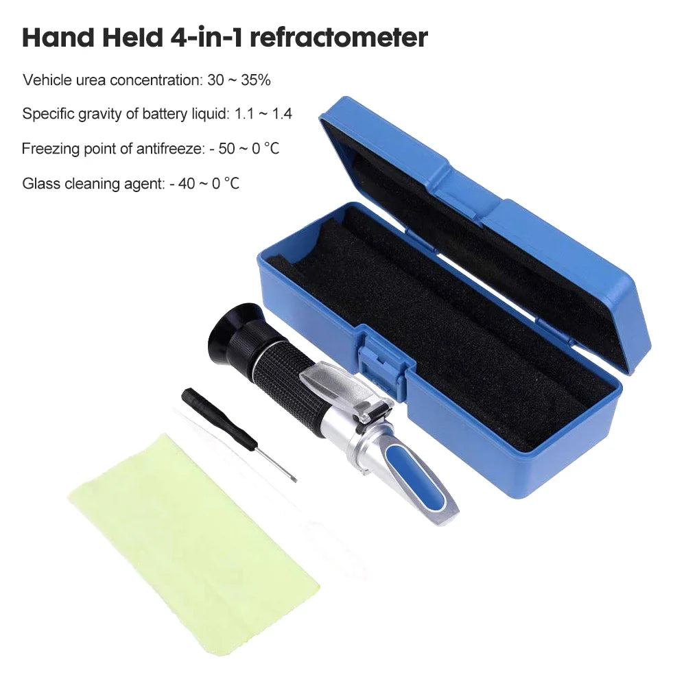 4-in-1 ATC Refractometer – Antifreeze, Coolant, AdBlue & Battery Fluid Tester