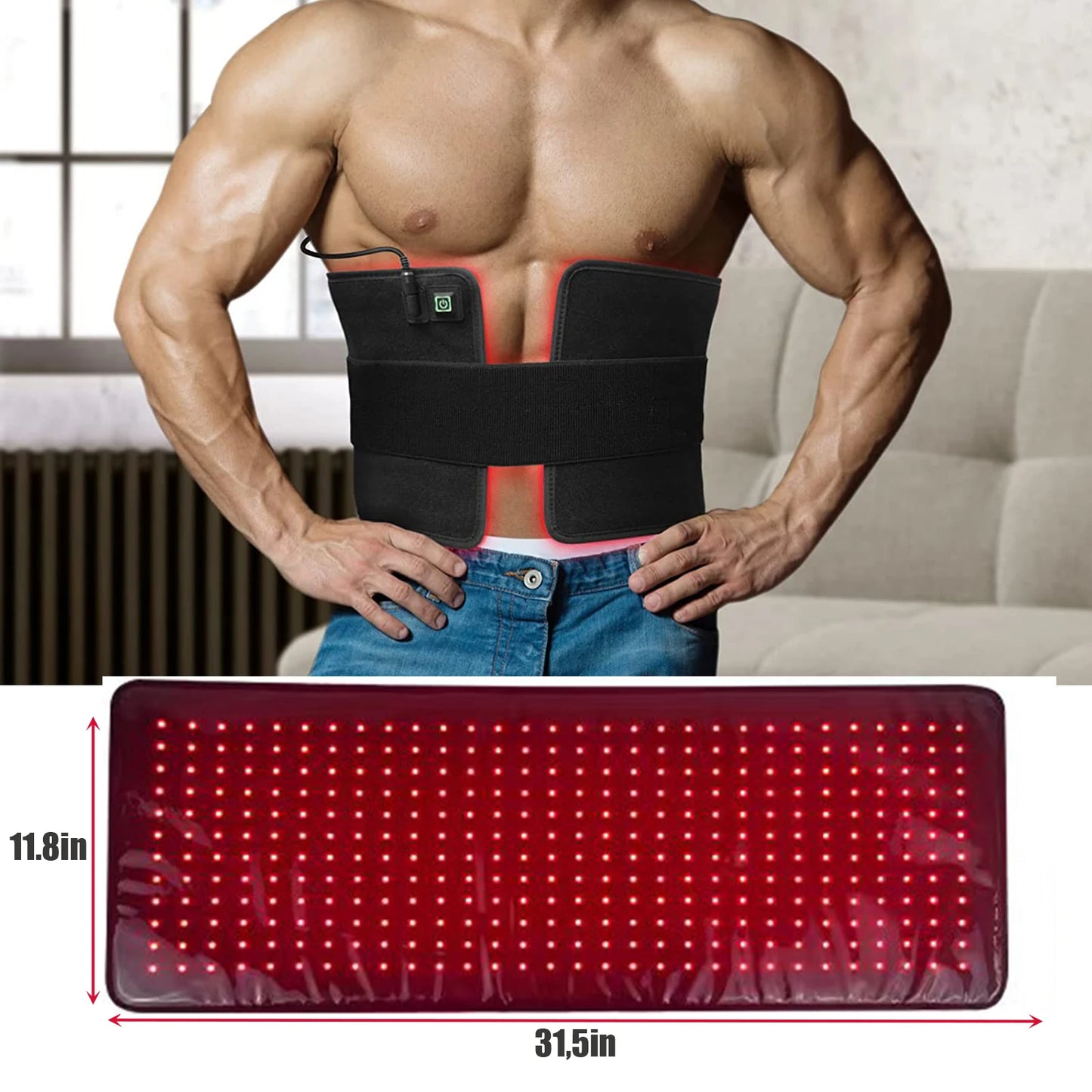 Red Infrared Light Therapy Belt – Wearable LED Therapy Wrap