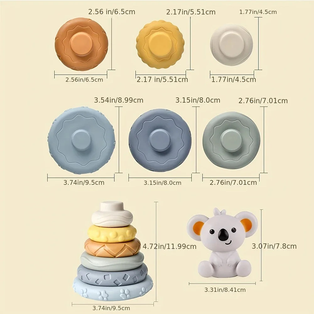 Soft Silicone Baby Building Blocks – Stack, Squeeze & Sensory Play Set