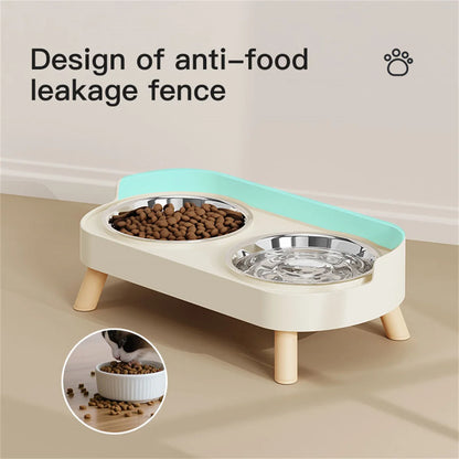 Colourful Stainless Steel Double Pet Bowl – Food & Water Feeding Station for Cats & Dogs