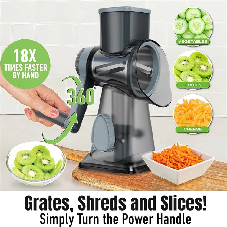 3-in-1 Manual Rotary Cheese Grater