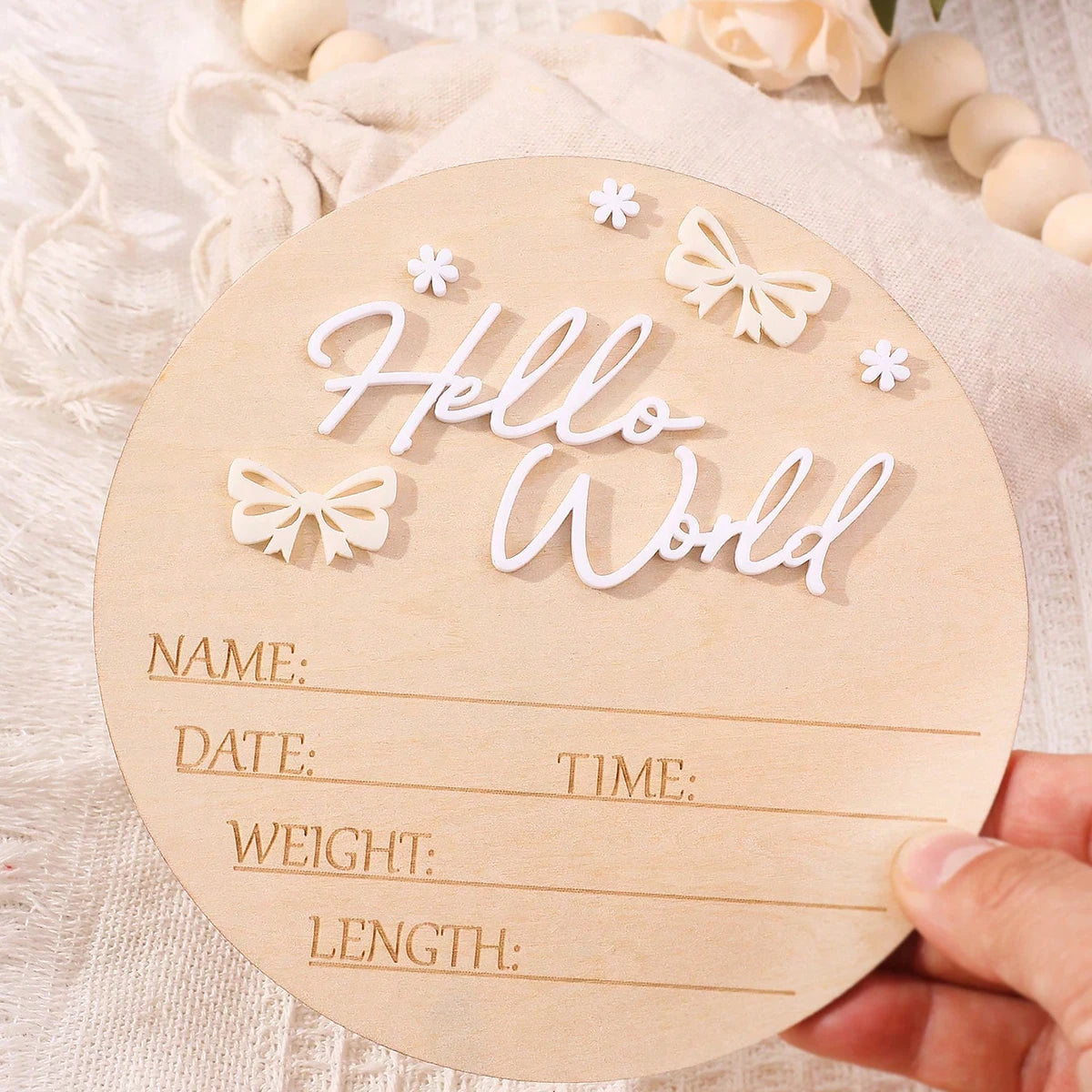 Hello World Newborn Name Sign