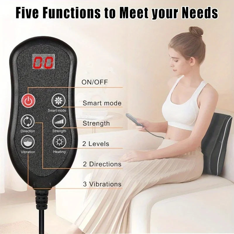 Shiatsu Massage Pillow – Heated Neck, Back & Body Massager with Airbag Traction