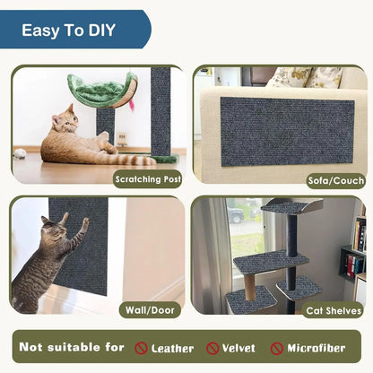 Self-Adhesive Cat Scratching Mat – Trimmable Furniture & Wall Protector