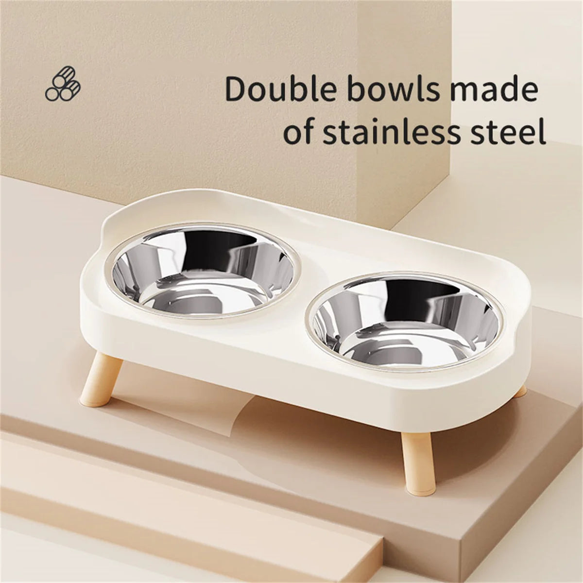 Colourful Stainless Steel Double Pet Bowl – Food & Water Feeding Station for Cats & Dogs