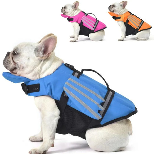 Adjustable Dog Life Jacket with Chin Float & Rescue Handle