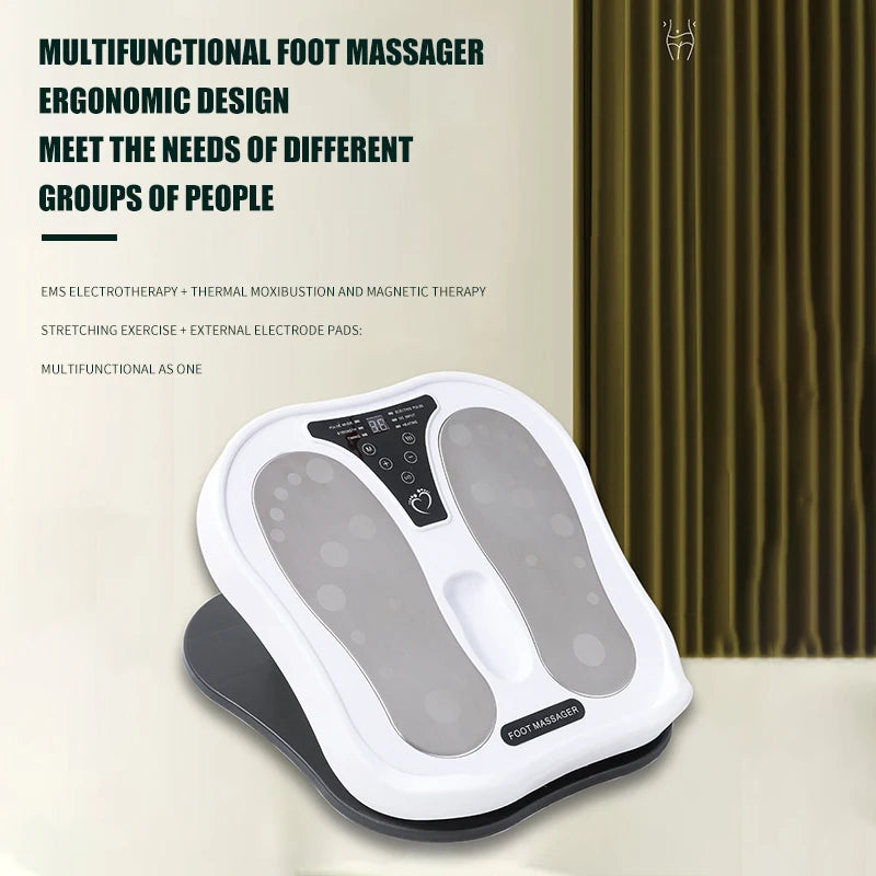 Wireless EMS Heated Foot Massager – Adjustable Foot Stimulation Machine with Electrode Pads