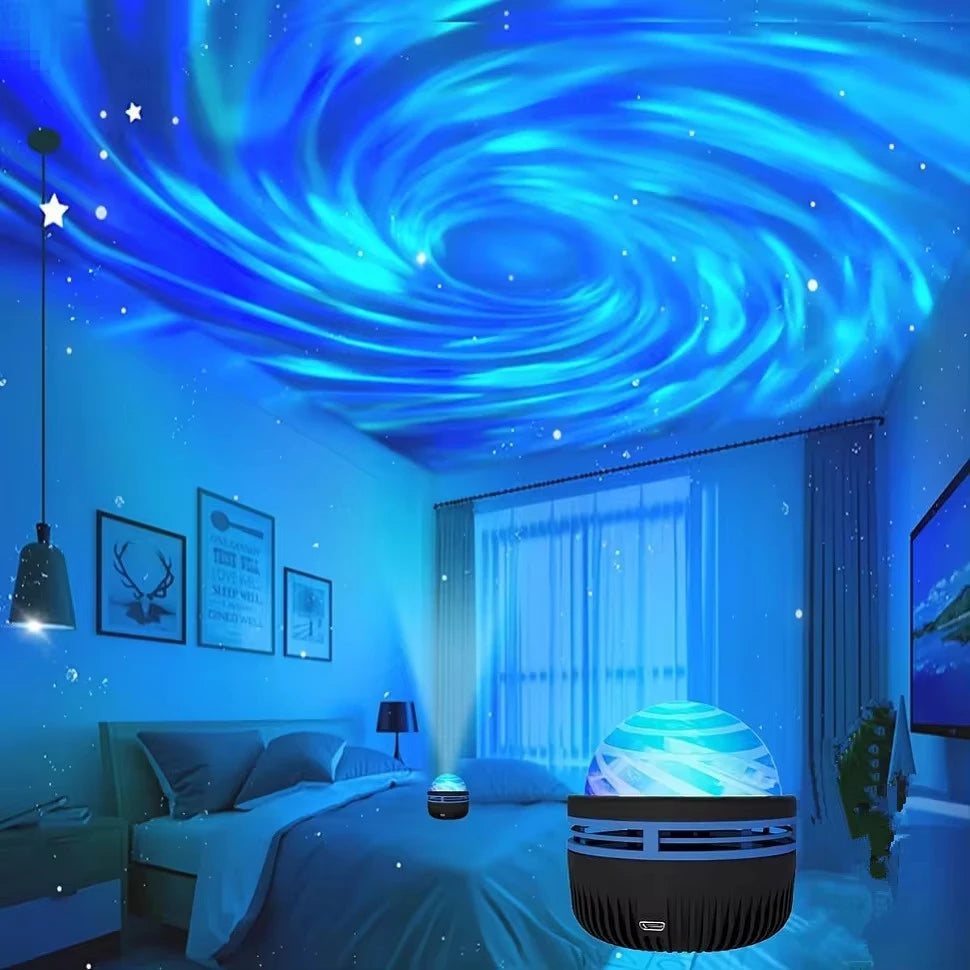 Galaxy Star & Ocean Wave Projector Night Light – 7 Colour LED