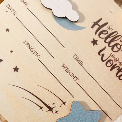 Hello World Starlit Sky Newborn Announcement Sign
