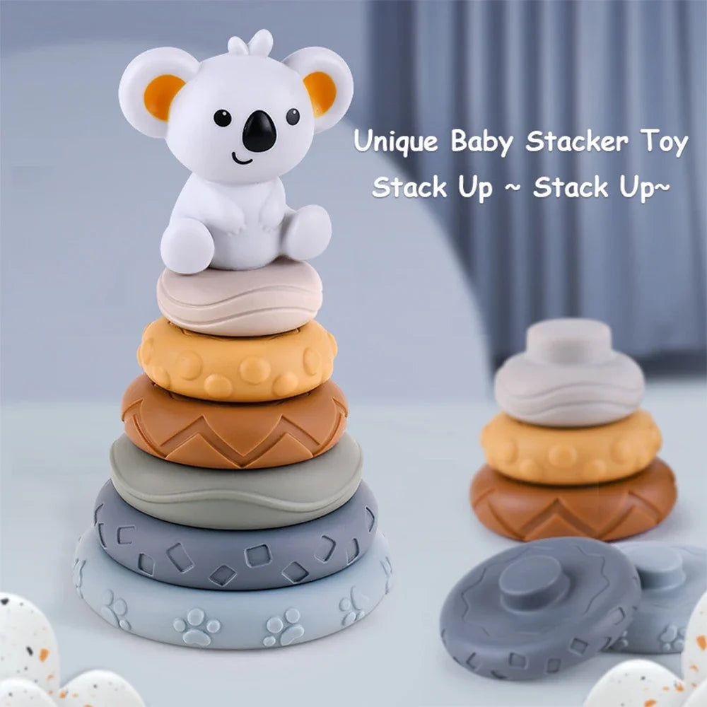 Soft Silicone Baby Building Blocks – Stack, Squeeze & Sensory Play Set