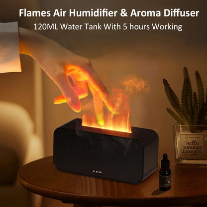 Flame Aroma Diffuser Humidifier – LED Essential Oil Air Humidifier