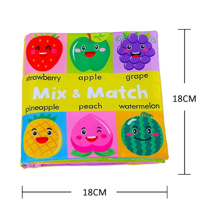 Sensory Baby Cloth Book – High Contrast Touch & Feel Learning Book (0–12 Months)