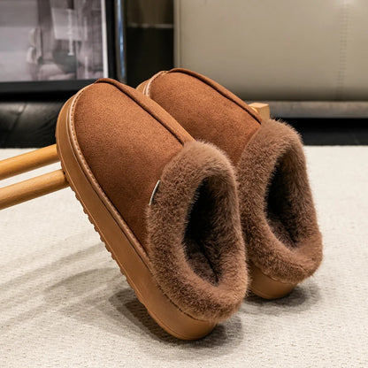 Fluffy Winter Slippers – Warm Fur-Lined Indoor Shoes with Thick Non-Slip Sole