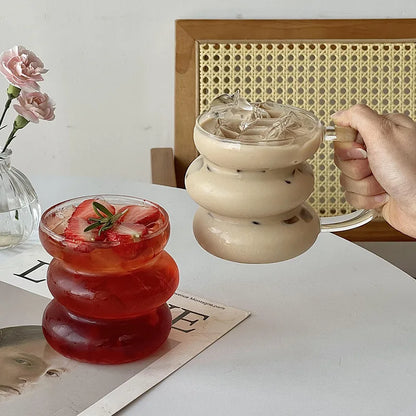 430ml Clear Glass Coffee Mug – Modern Latte, Milk & Cocktail Cup