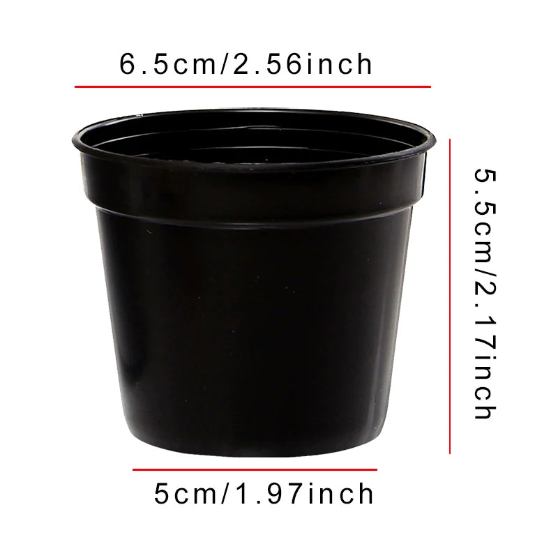 20-Pack Mini Seedling Pots – 6.5cm Plastic Nursery Pots with Drainage Holes