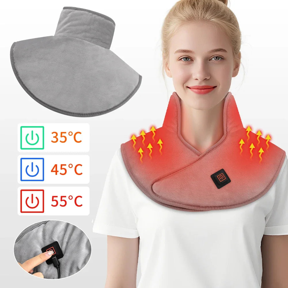 Electric Heated Shoulder & Neck Wrap – Adjustable Heat Therapy Pad (3 Levels)
