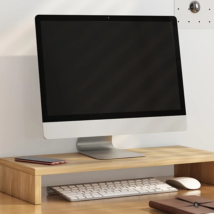 Wooden Monitor & Laptop Stand – Desktop Riser & Storage Shelf
